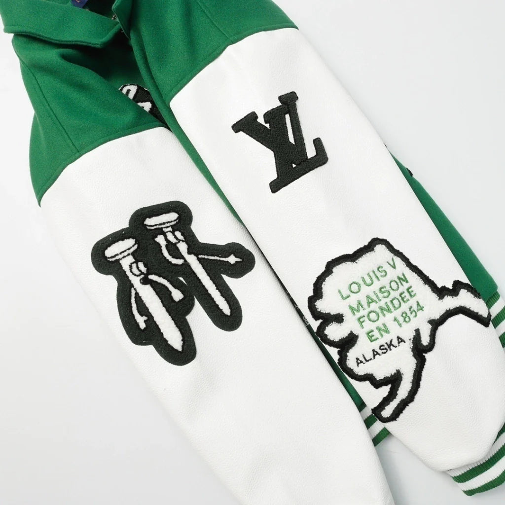 Louis Vuitton Varsity Leather Jacket Green