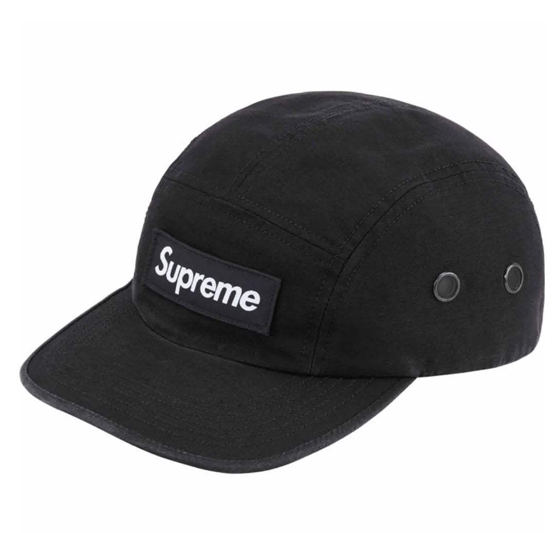 Supreme Washed Chino Twill Camp Black Cap