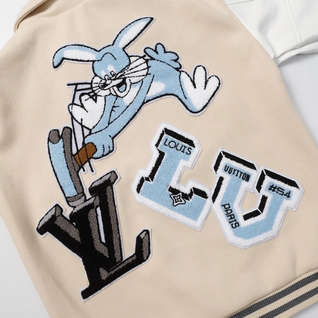 Louis Vuitton Leather Varsity Jacket White by Virgil Abloh