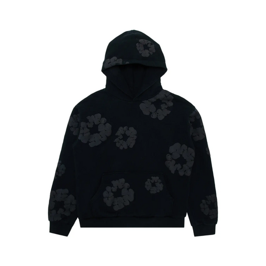 Denim Tears Cotton Wreath Hooded Sweatshirt "Black Monochrome"