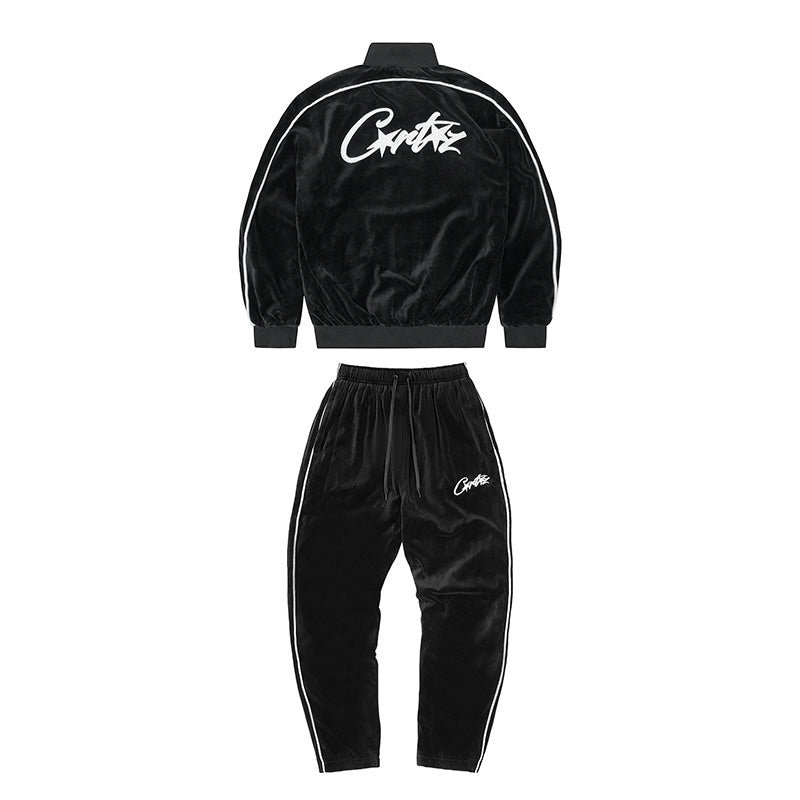 Corteiz Black Velour Set